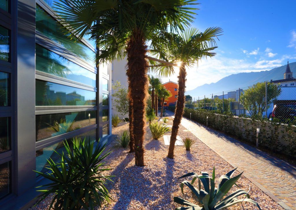 Architectural detail against a clear blue sky