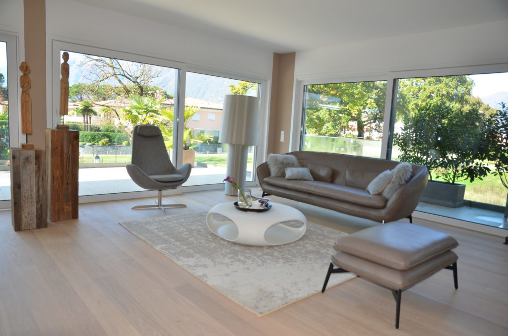 Residence exterior glowing with warm light